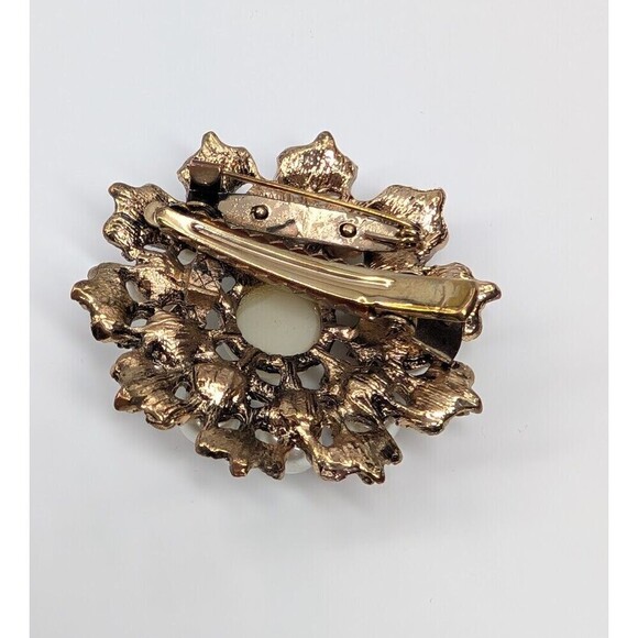 3 Vintage Brooch Avon Victorian Spring Faux Pearl Hand Painted Pin Romantic - Picture 9 of 14